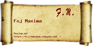 Foj Maxima névjegykártya